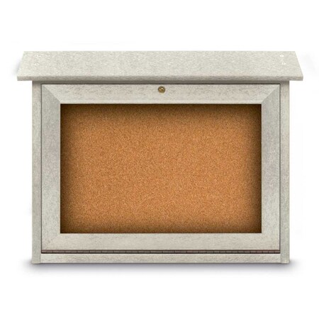 United Visual Products Outdoor Enclosed Combo Board, 48"x36", Black Frame/Black & Cork UVCB4836ODB-BLACK-CORK